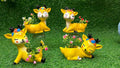 Deer Planter Figurines with Floral Accents