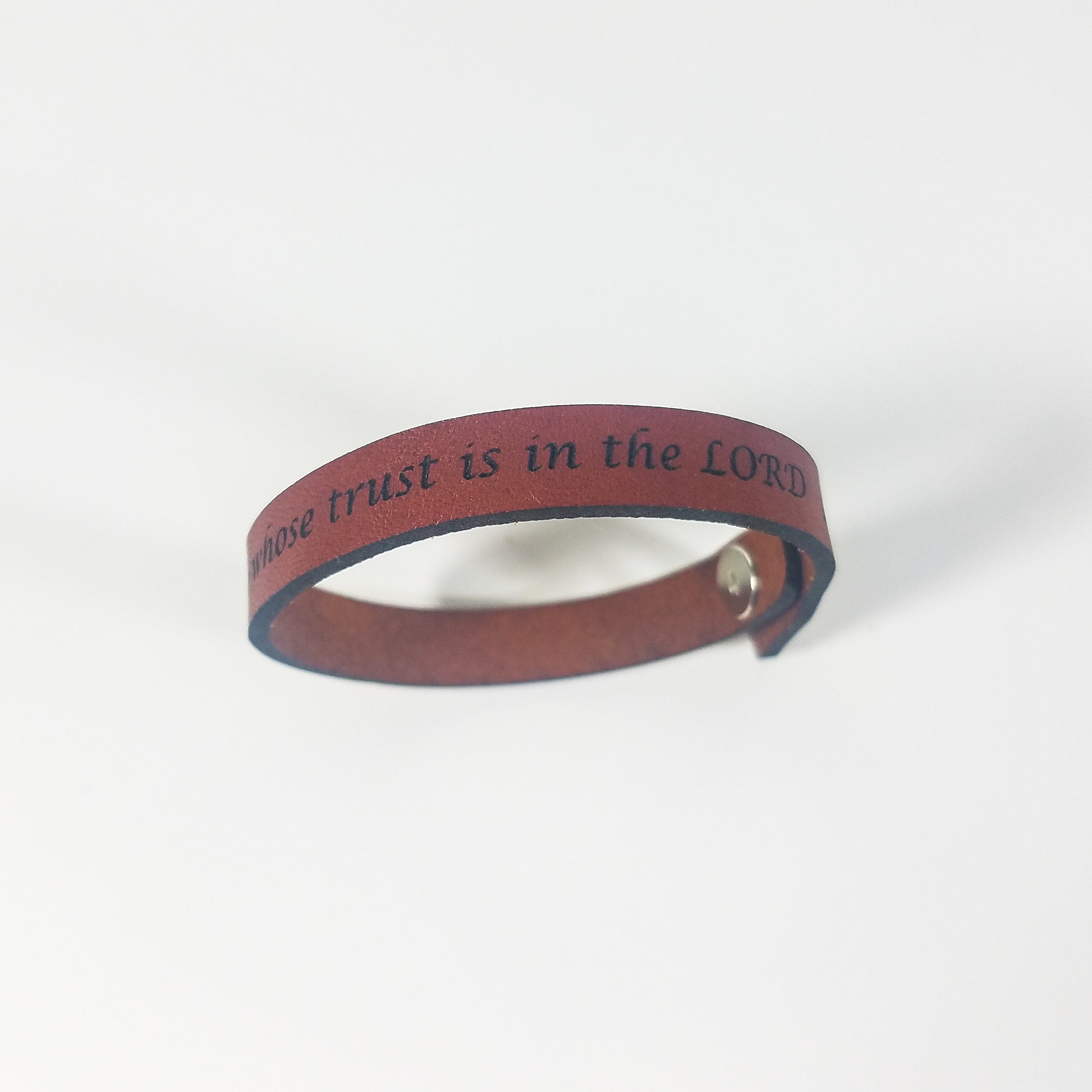 "Blessed Is the One Whose Trust Is in the Lord" | Genuine Leather Bracelet | Laser-Etched Scripture | Jeremiah 17:7 | GioGio Design