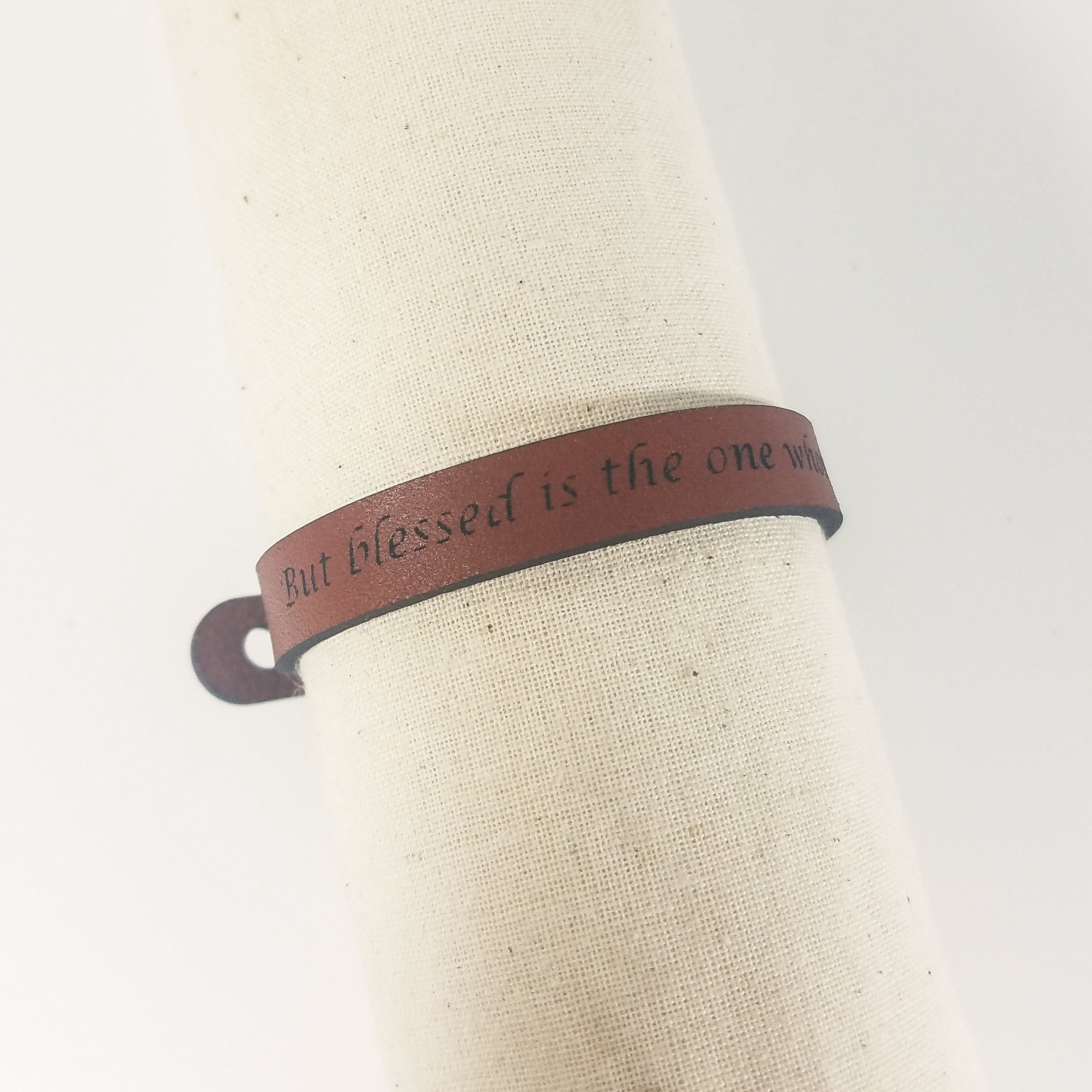 "Blessed Is the One Whose Trust Is in the Lord" | Genuine Leather Bracelet | Laser-Etched Scripture | Jeremiah 17:7 | GioGio Design