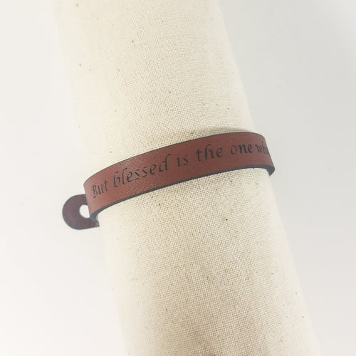 "Blessed Is the One Whose Trust Is in the Lord" | Genuine Leather Bracelet | Laser-Etched Scripture | Jeremiah 17:7 | GioGio Design