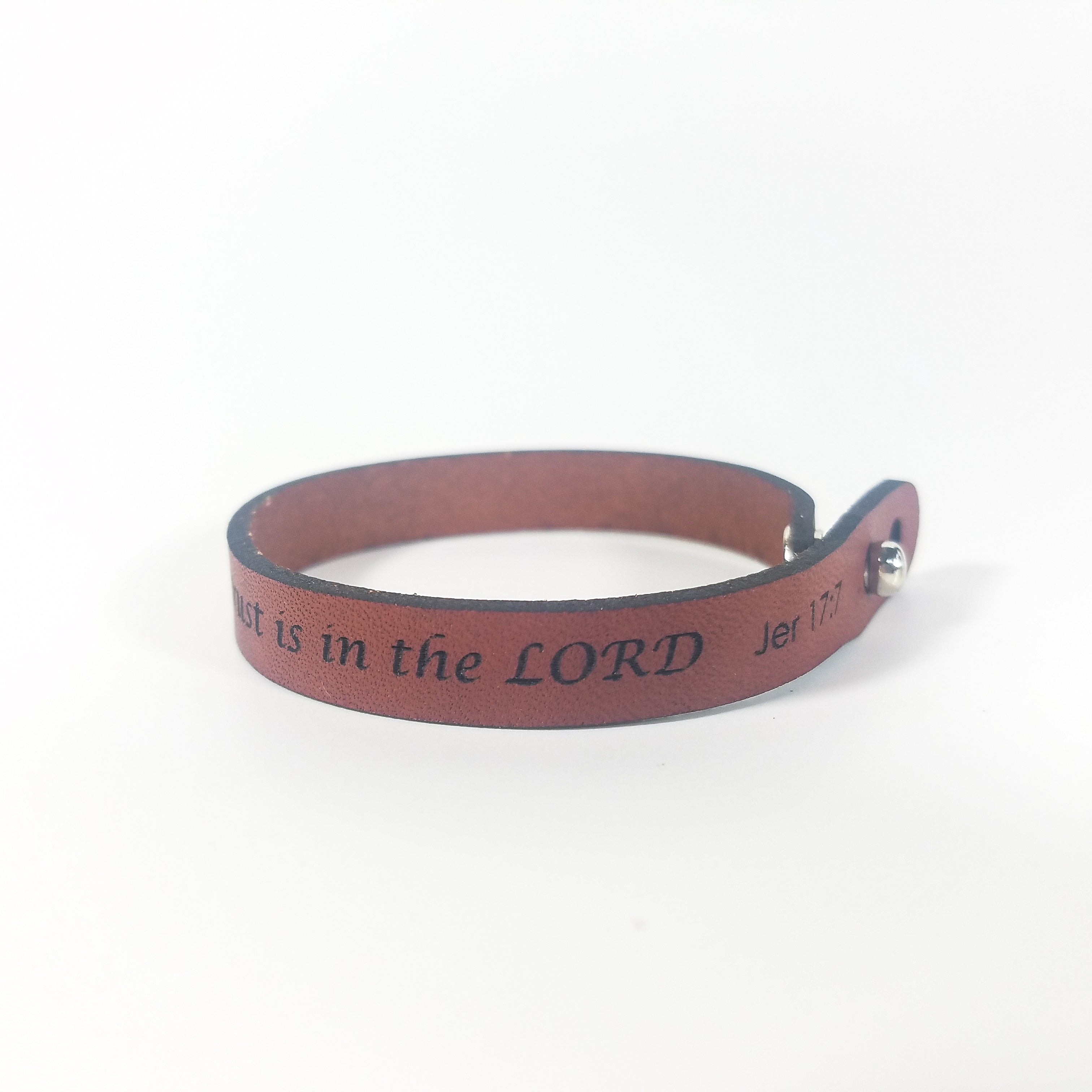 "Blessed Is the One Whose Trust Is in the Lord" | Genuine Leather Bracelet | Laser-Etched Scripture | Jeremiah 17:7 | GioGio Design
