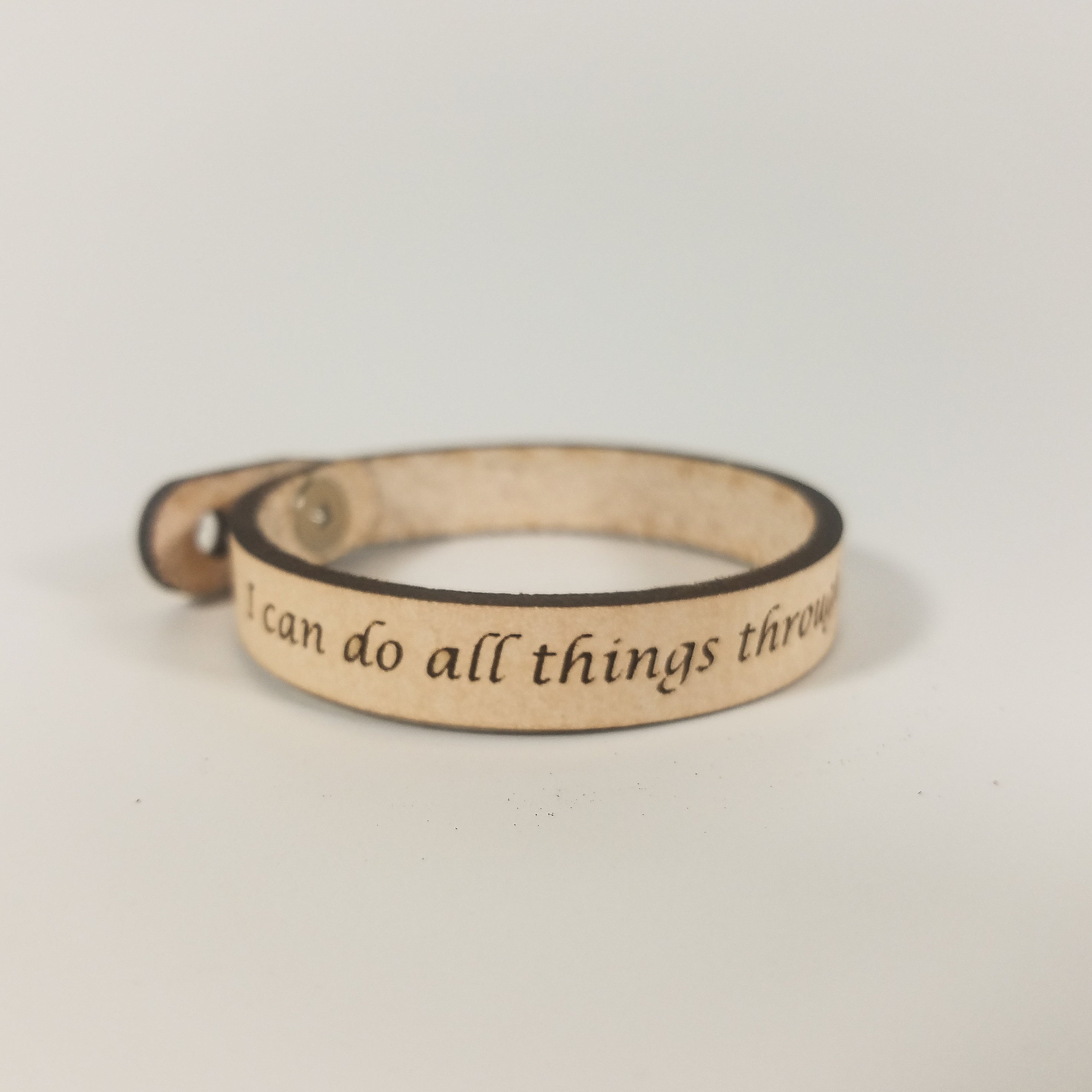 Philippians 4:13 Genuine Leather Spiritual Bracelet | I Can Do All Things