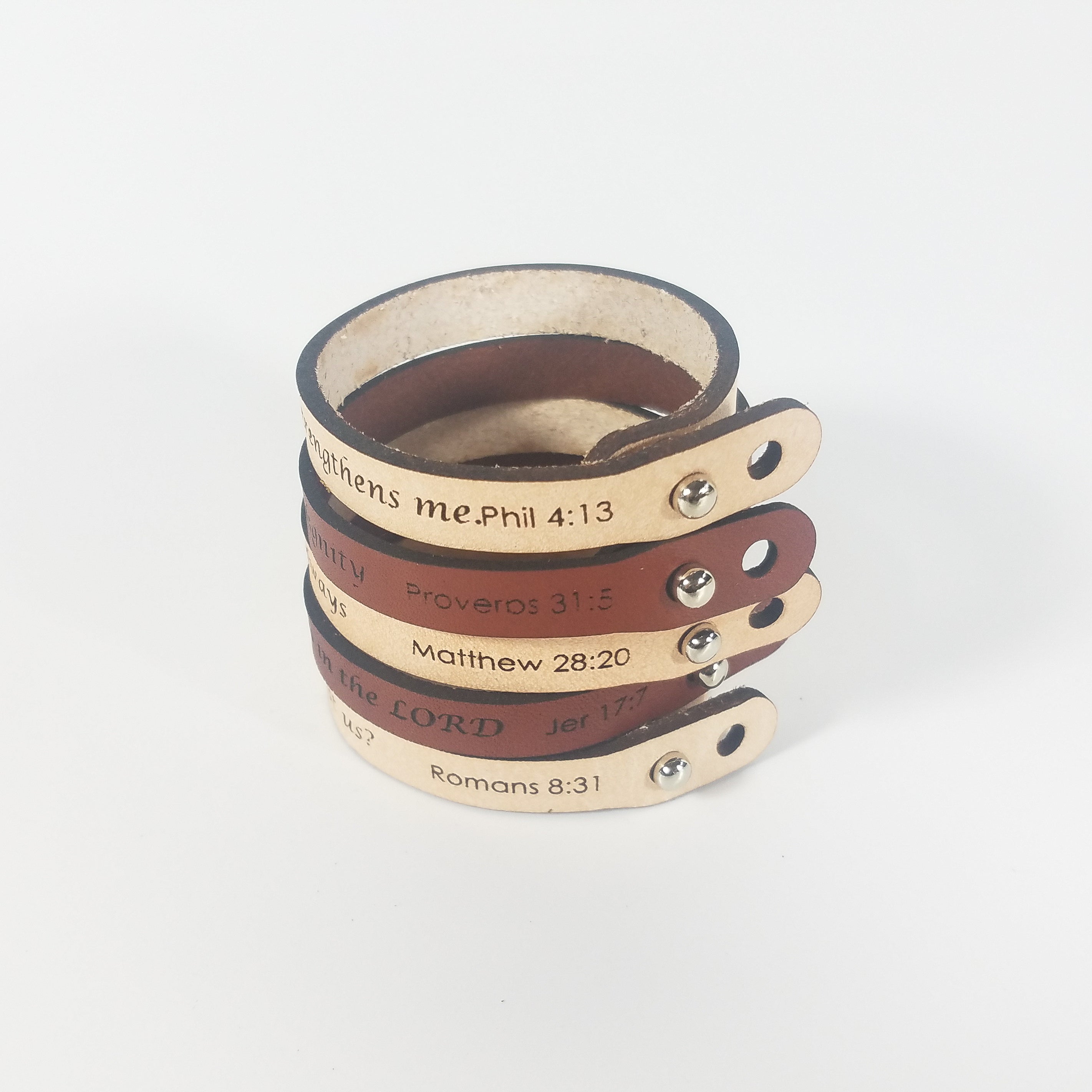 "Blessed Is the One Whose Trust Is in the Lord" | Genuine Leather Bracelet | Laser-Etched Scripture | Jeremiah 17:7 | GioGio Design