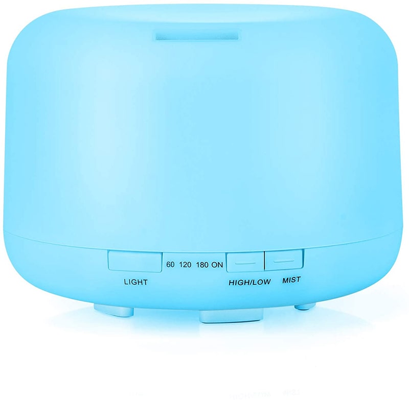 Color-Changing Essential Oil Aromatherapy Diffuser | 500ml | 7 LED Colors | Remote | 5-in-1 | 16 Hours