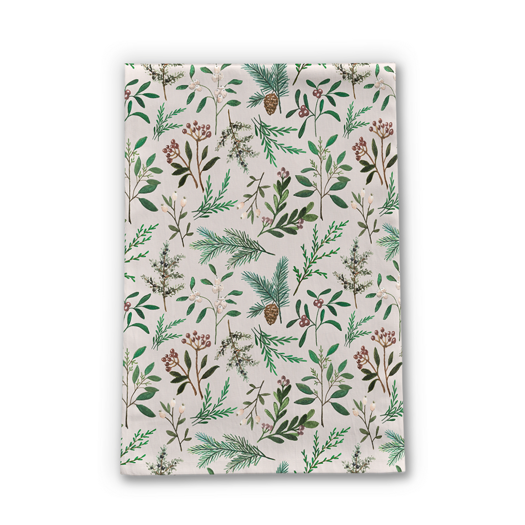 Winter Berry Tea Towel | Cotton Twill | Artist Print | Lauren Ullrich Art