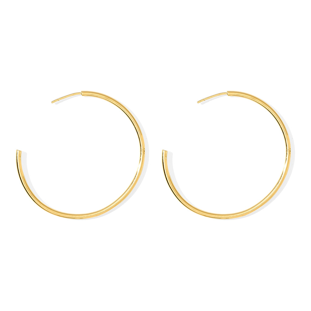Classic Recycled Brass Hoop Earrings | 14K Gold Plated