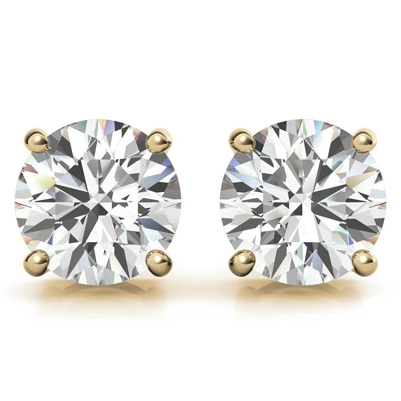 AGI Certified Lab Grown Diamond Stud Earrings | G-VS | 14K Gold | 1 or 2 CTW | Handcrafted USA | Vossagin