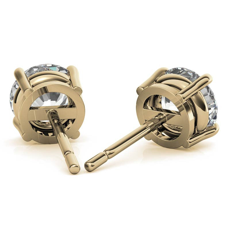 AGI Certified Lab Grown Diamond Stud Earrings | G-VS | 14K Gold | 1 or 2 CTW | Handcrafted USA | Vossagin