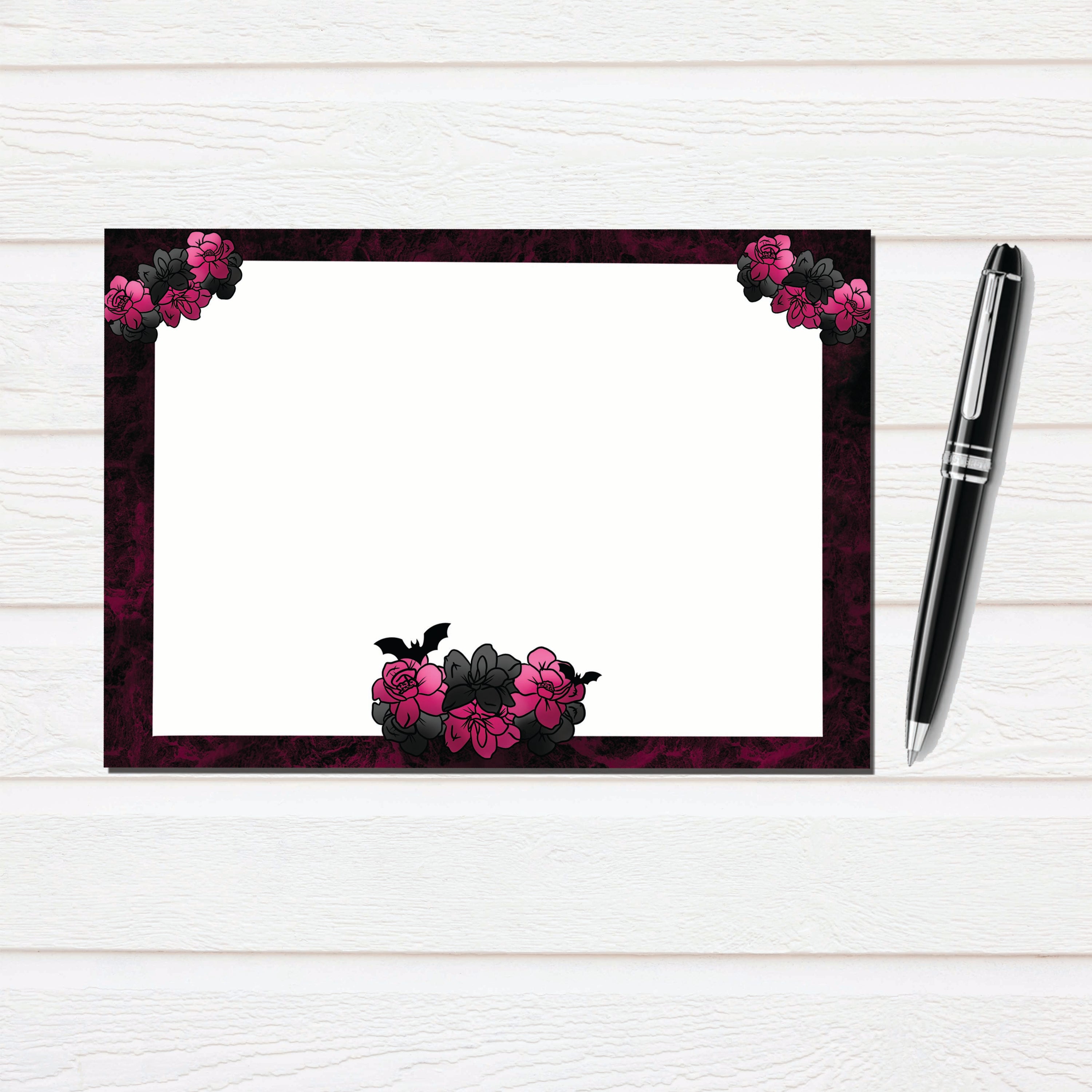 Gothic Notecard Stationary Set - 12 Notecards and Envelopes