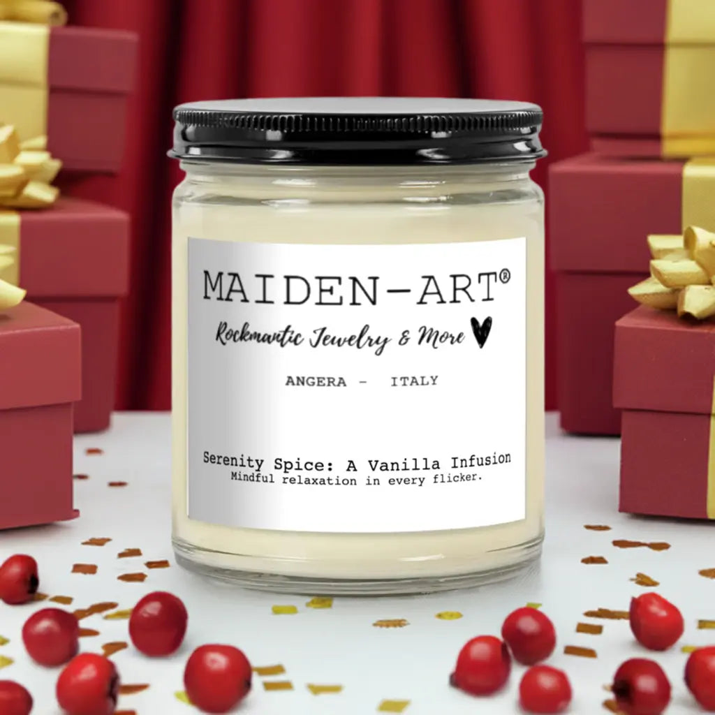 Serenity Spice Vanilla Bean Aromatherapy Candle | 100% Natural Soy Wax | Mindfulness & Meditation | 9 oz | Made in USA | Maiden-Art