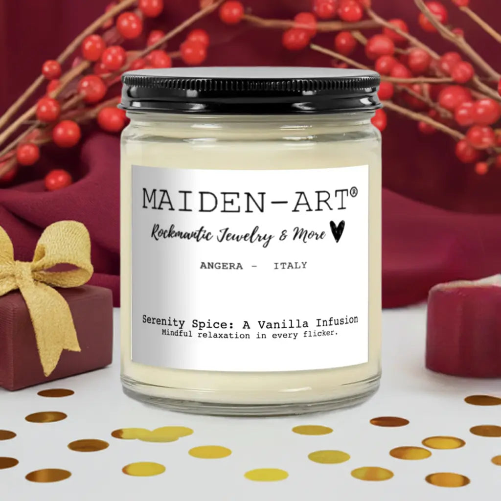 Serenity Spice Vanilla Bean Aromatherapy Candle | 100% Natural Soy Wax | Mindfulness & Meditation | 9 oz | Made in USA | Maiden-Art