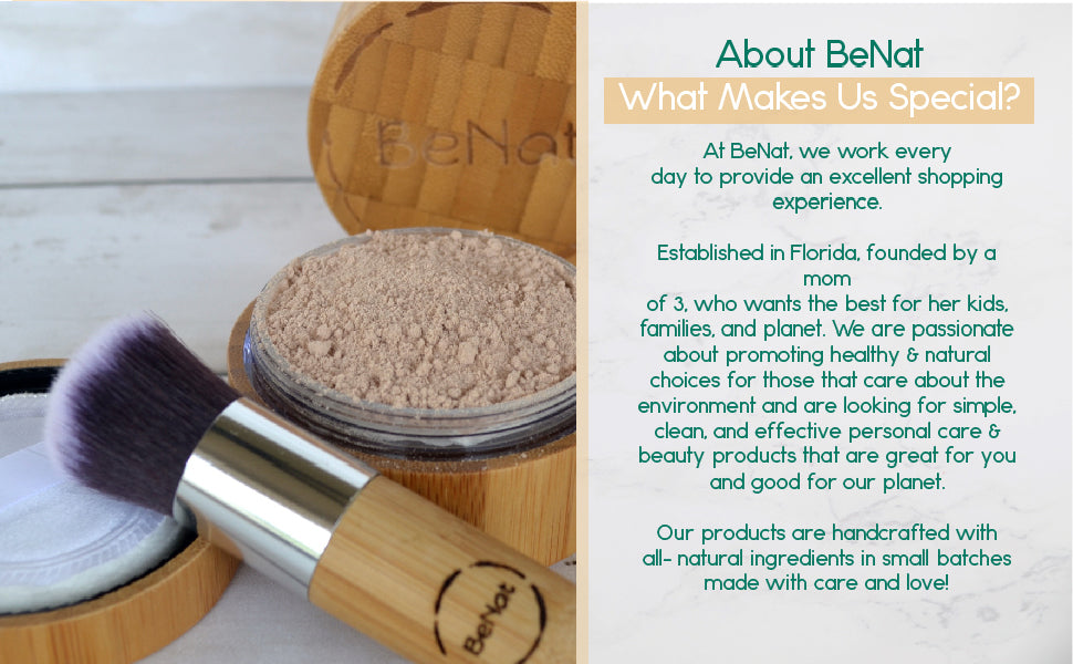 Translucent Loose Powder | All-Natural | Bamboo Case | Refillable | Small Batch | BeNat