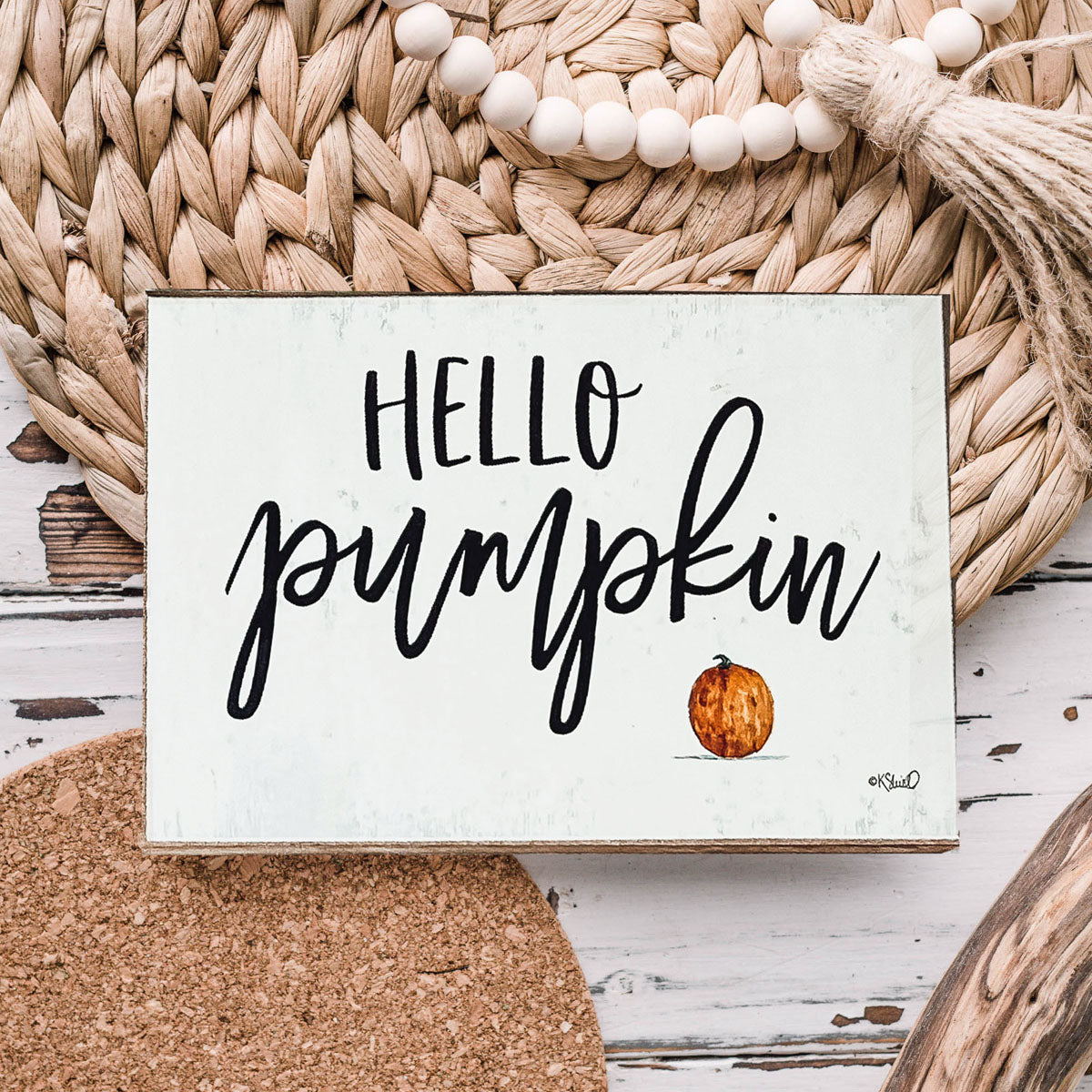 Hello Pumpkin Wooden Sign