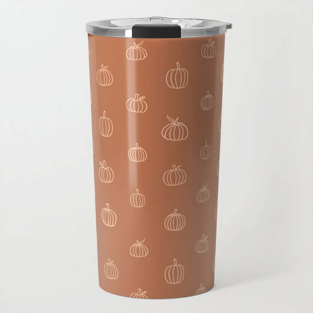 Dark Orange Pumpkin Travel Mug
