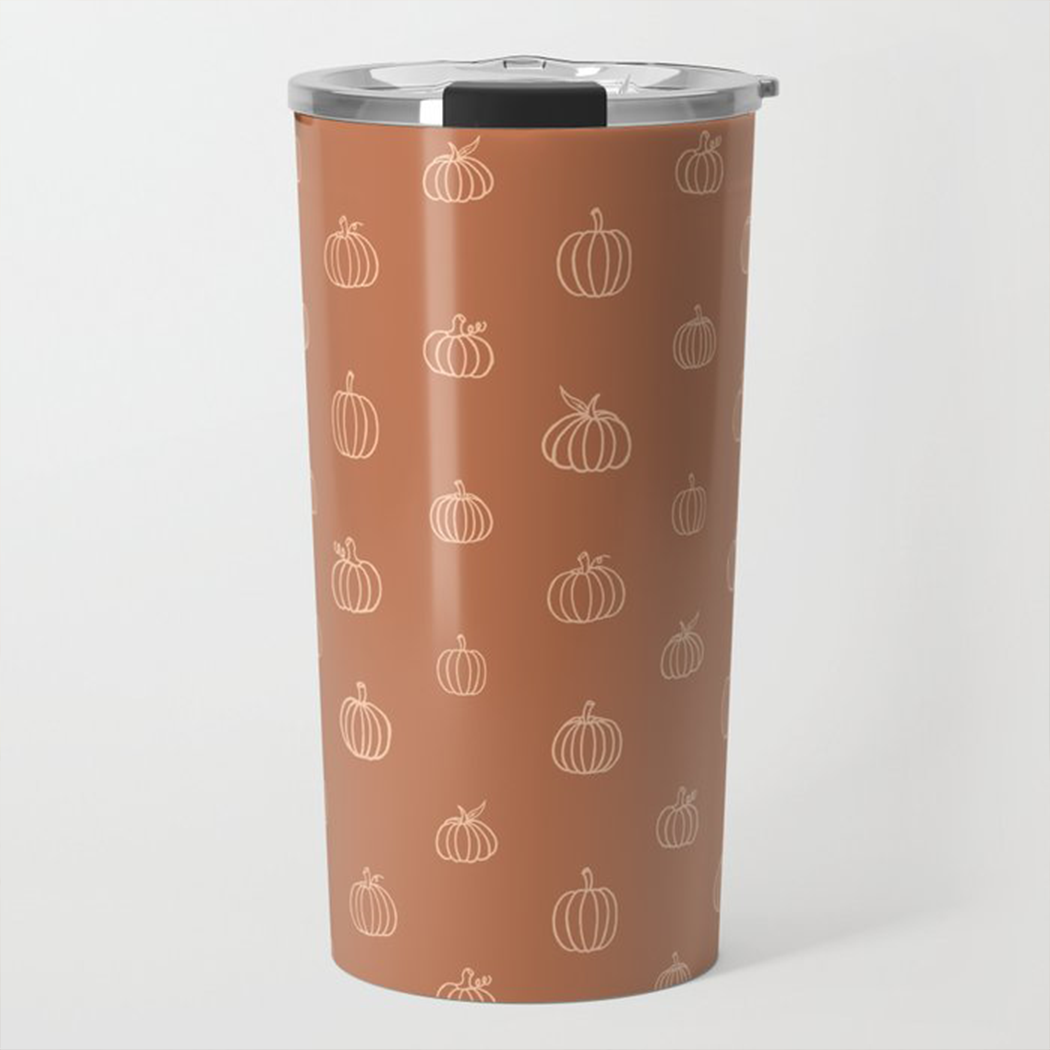 Dark Orange Pumpkin Travel Mug