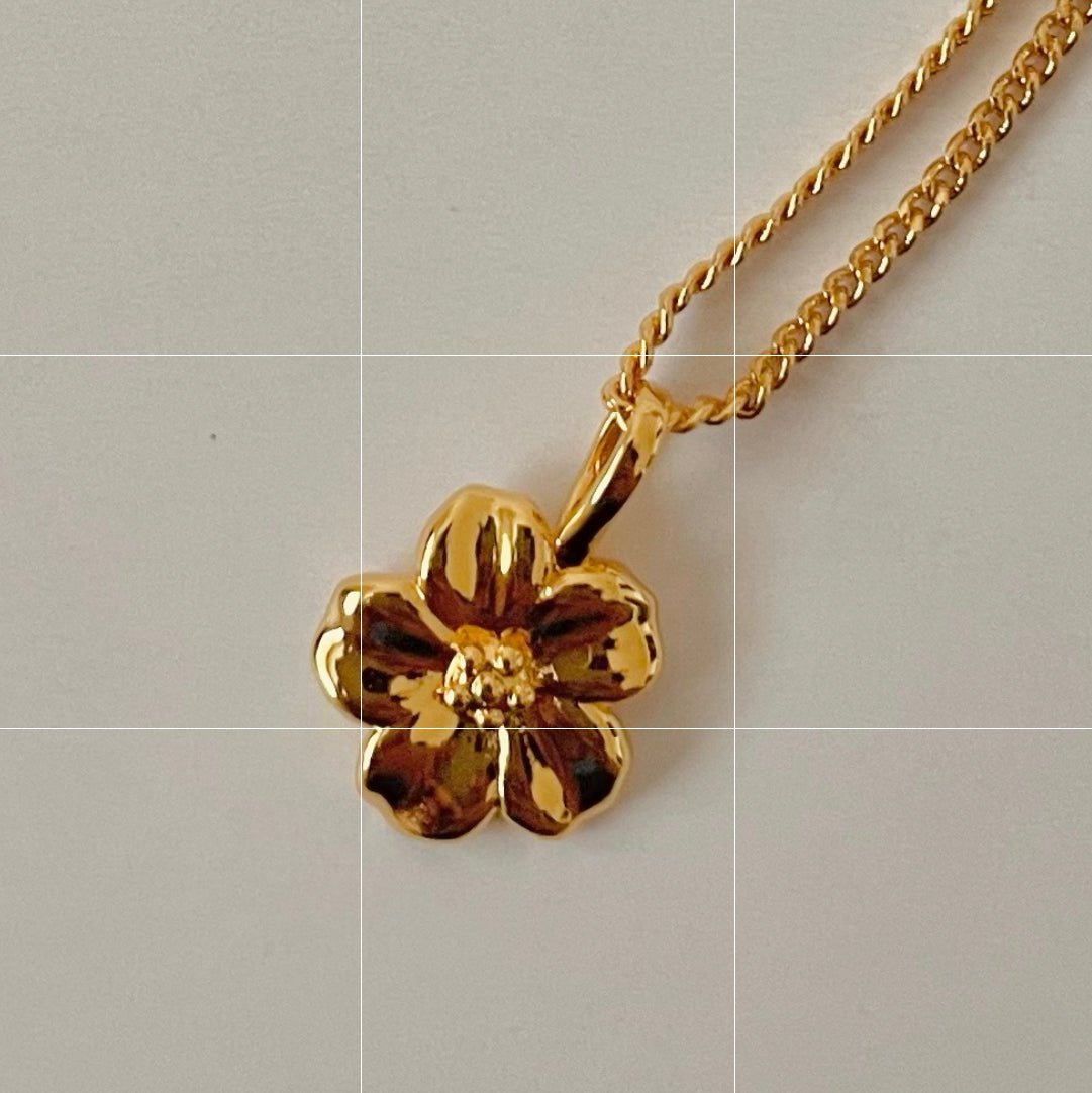 18K Gold Filled Hibiscus Pendant Necklace | Handmade in Canada | Hypoallergenic | Namaste Jewelry