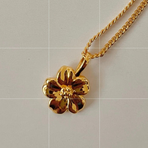 18K Gold Filled Hibiscus Pendant Necklace | Handmade in Canada | Hypoallergenic | Namaste Jewelry