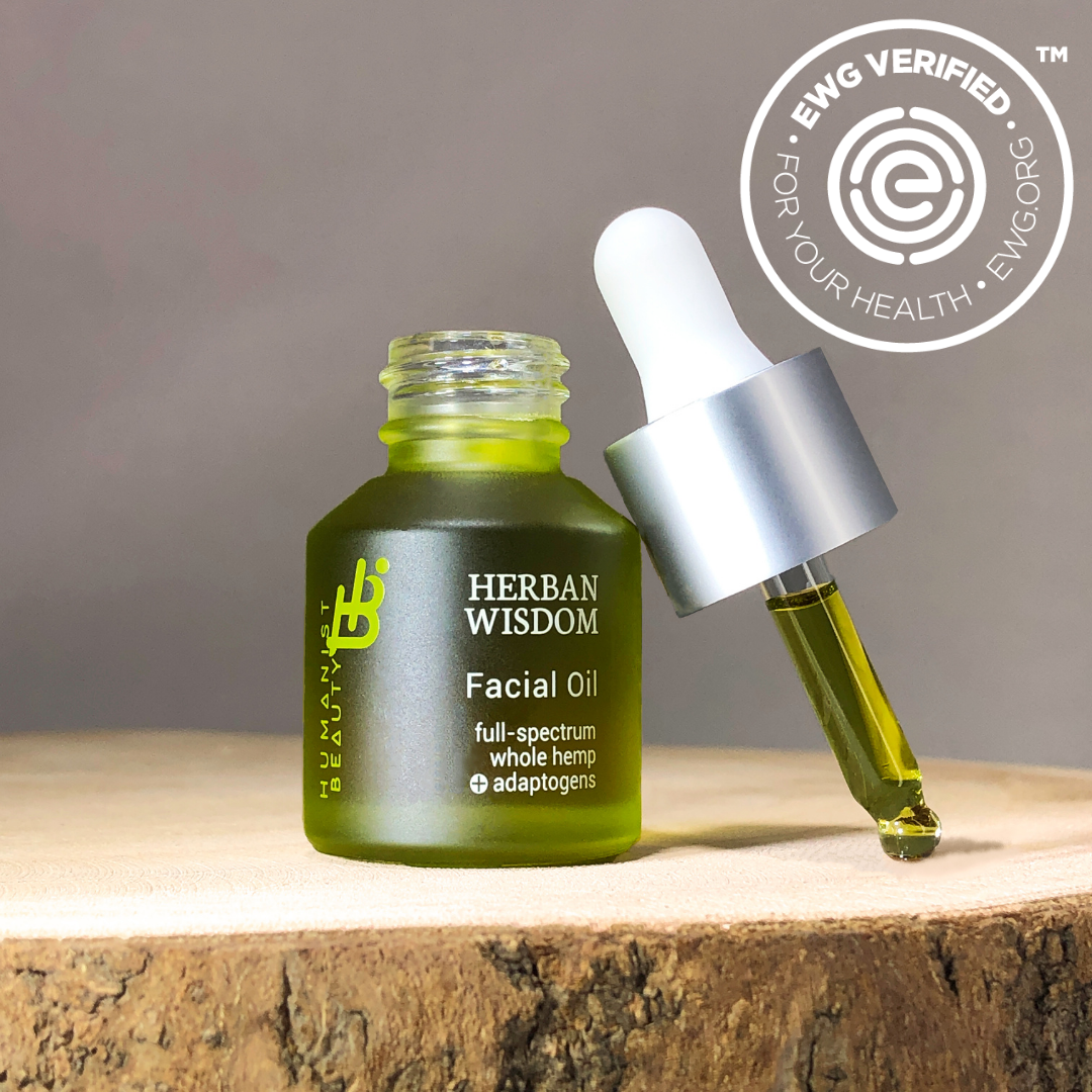Herban Wisdom® Facial Oil | NEXTY Award Winner | Plant-Based | Adaptogens, Botanicals & Full-Spectrum Hemp | Anti-Aging Glow | Humanist Beauty