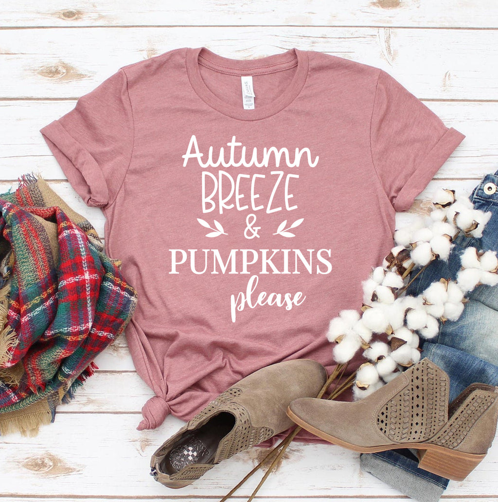 Autumn Breeze & Pumpkin Please | Women's Fall T-Shirt | 100% Combed Ring-Spun Cotton
