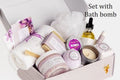 Lavender Spa Gift Box | 10-Piece All Natural Bath & Body Set | Shower Steamer, Bath Bomb, Soy Candle & More | Lizush