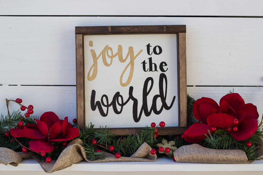 Set of 4 Christmas Signs, O Holy Night, Silent Night, Peace on Earth, Joy To the World