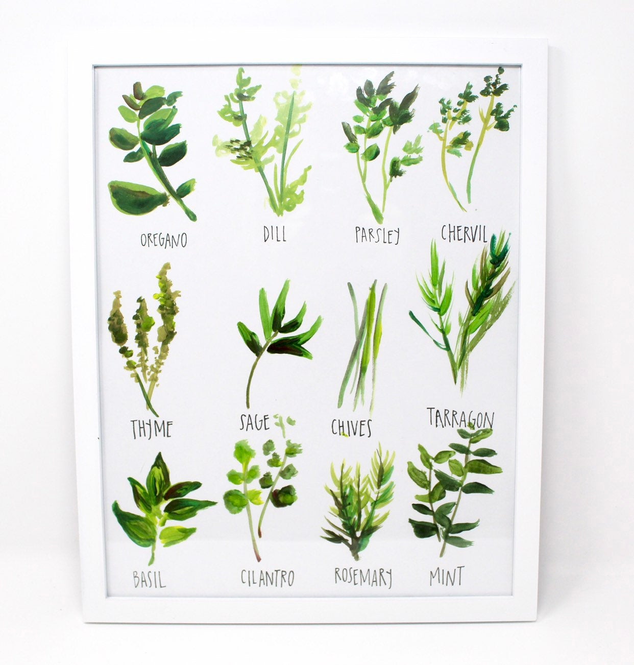 All About Herbs Art Print | 11" x 14" | Kitchen & Dining Decor | Easily Framable | 110 Weight Paper | Shelby Kregel Art