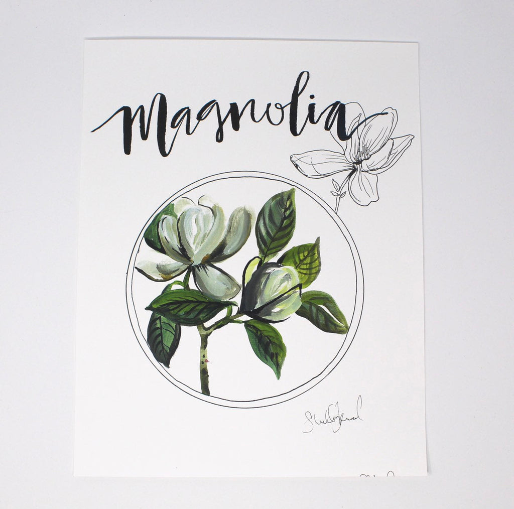 Magnolia Art Print | 11x14 | Floral Wall Art | Home Decor