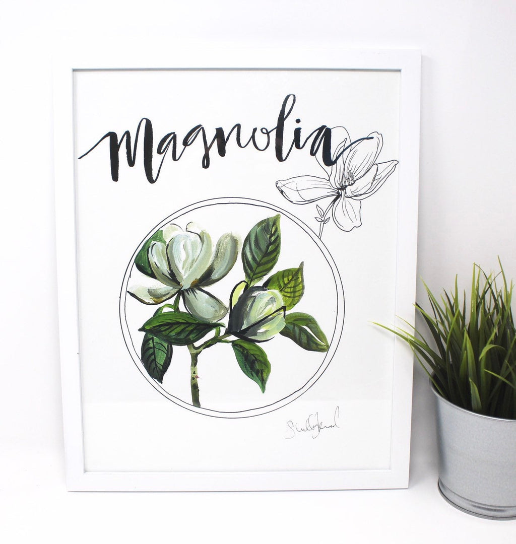 Magnolia Art Print | 11x14 | Floral Wall Art | Home Decor