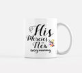 His Mercies are New Every Morning Coffee Mug, White hand lettered mug,