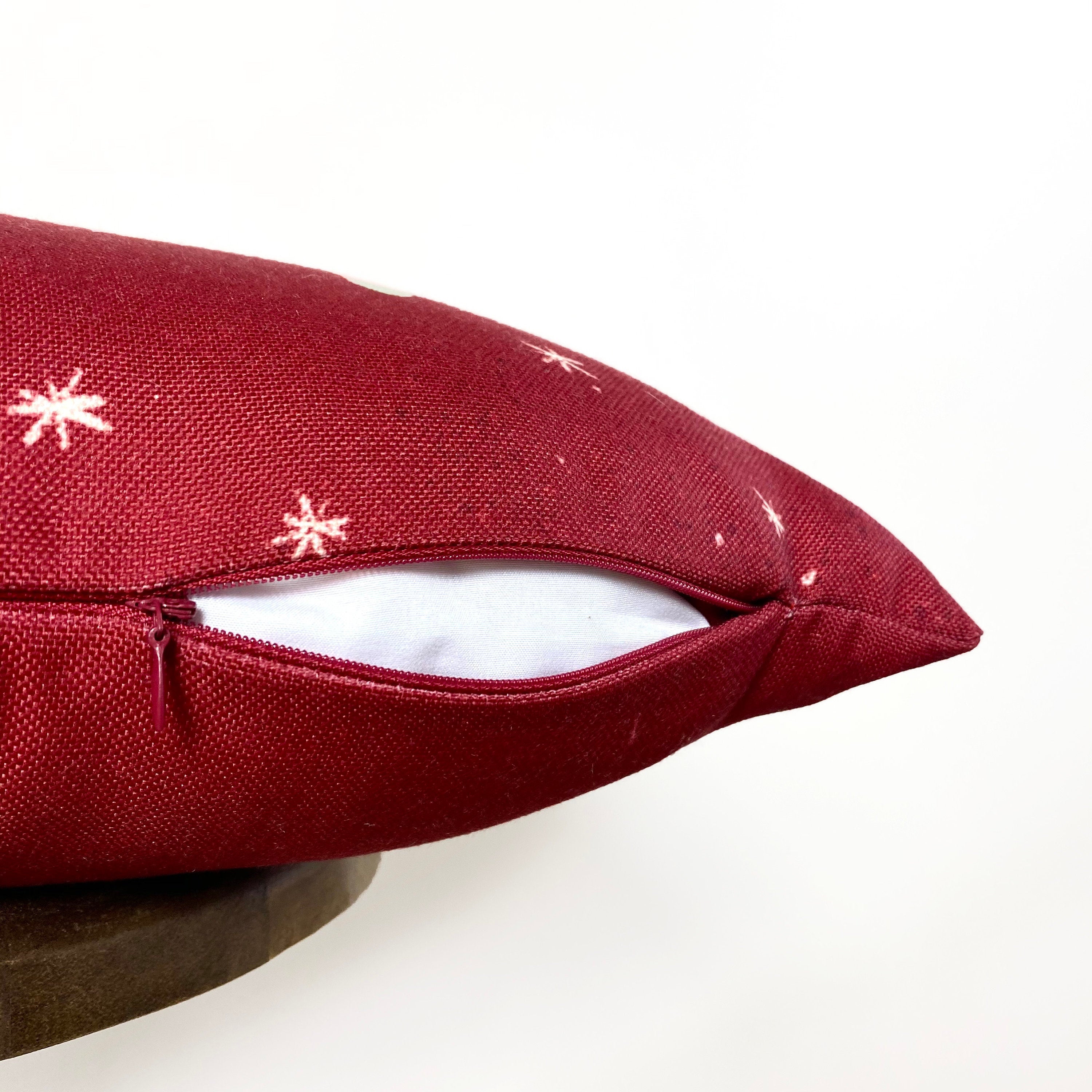 Nordic Christmas Stockings Throw Pillow Cover — 18x12 Rustic Holiday Decor