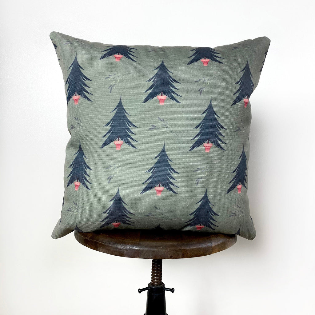 Beige Merry Christmas | Throw Pillow Cover | Christmas tree |