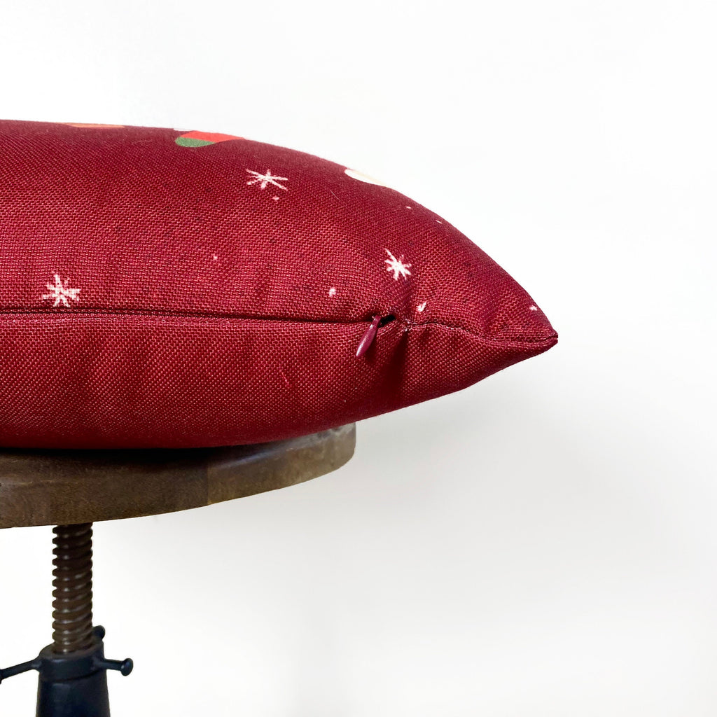 Nordic Christmas Stockings Throw Pillow Cover — 18x12 Rustic Holiday Decor