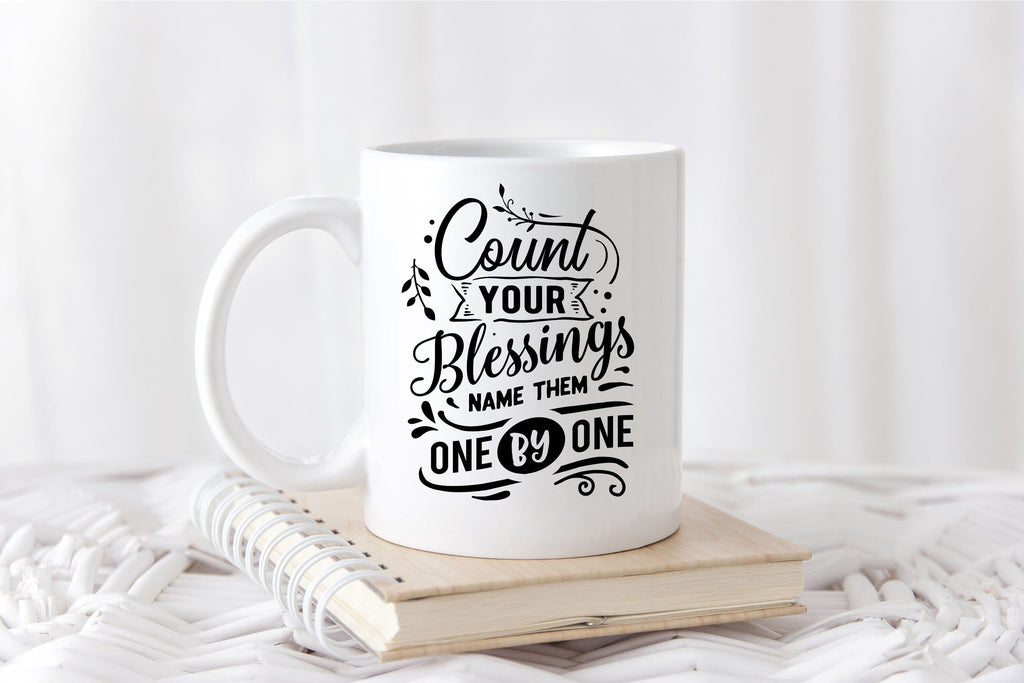 THANKSGIVING MUG, Count Your Blessing One By One Mug, Autumn Decor,