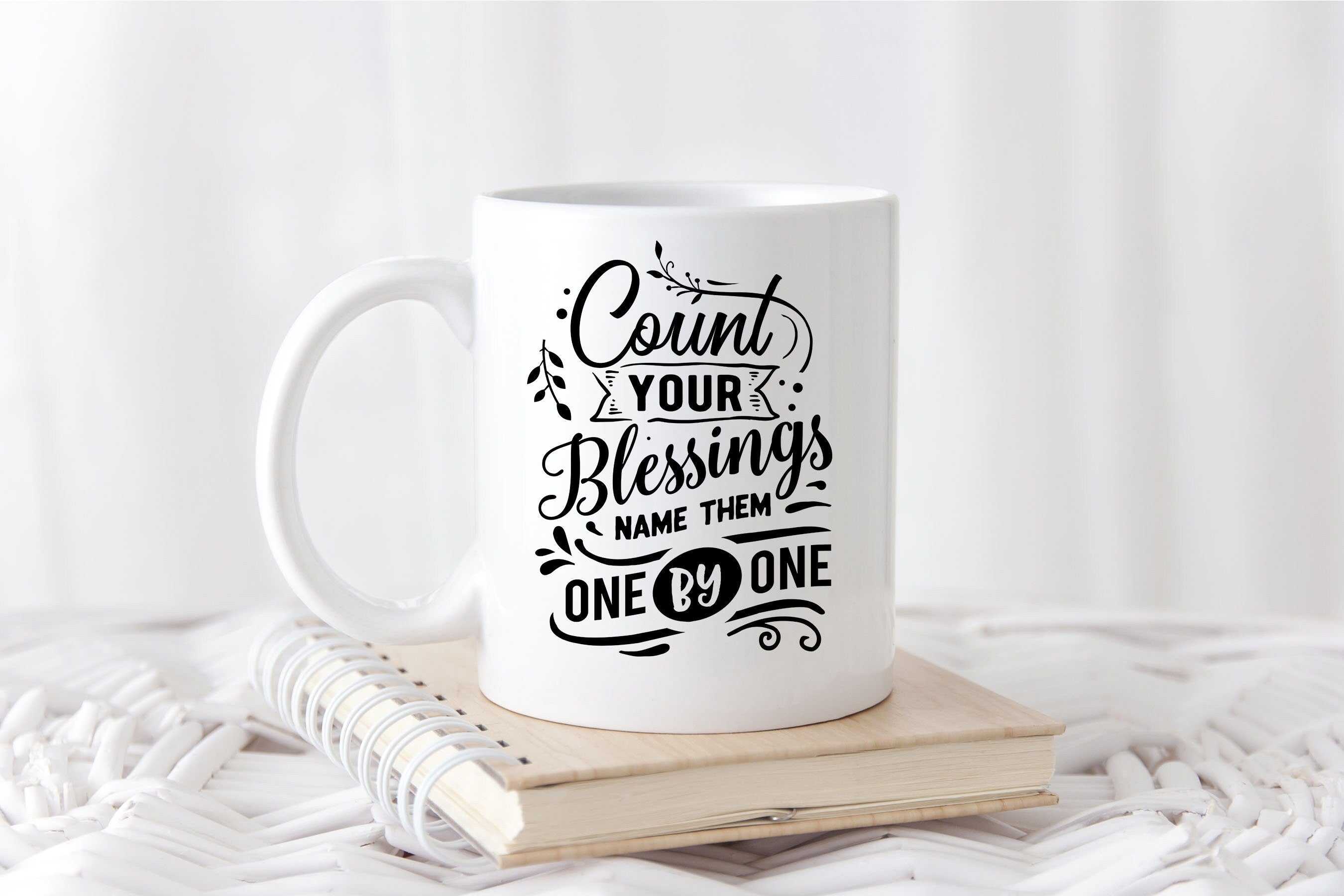 THANKSGIVING MUG, Count Your Blessing One By One Mug, Autumn Decor,