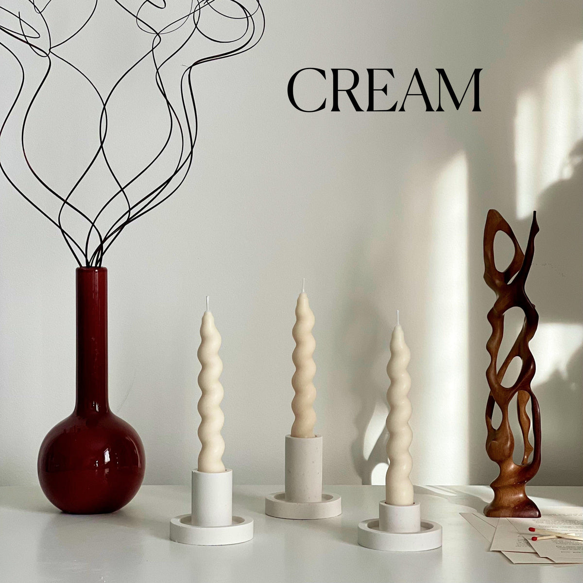 Twisted Soy Wax Taper Candle | Handmade Home Decor