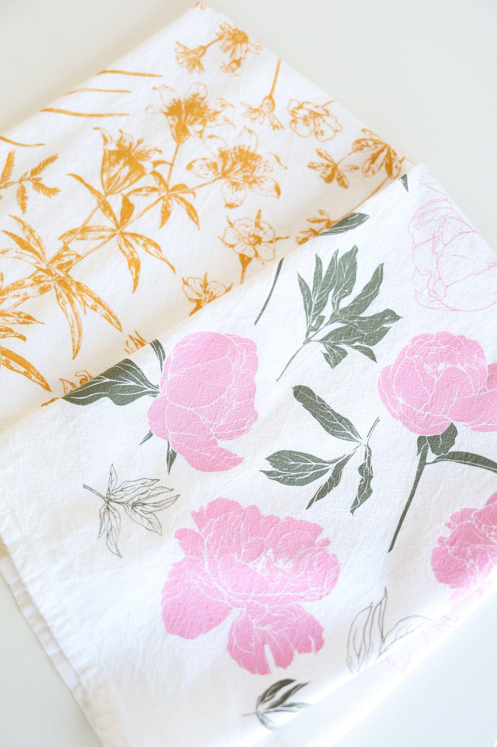 Peony Tea Towel | Soft Watercolor Art | 98% Cotton | Made in USA | Fair-Trade | Highland Ridge Decor