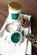 Snowy Woods Candle Tin | Crackling Wooden Wick | Non-Toxic Soy Wax | Plants a Tree | Highland Ridge Decor