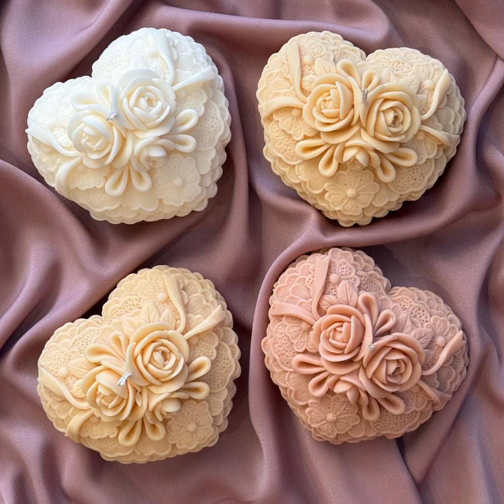 Flower Heart Soy Candle: Handmade Home Decor Gift