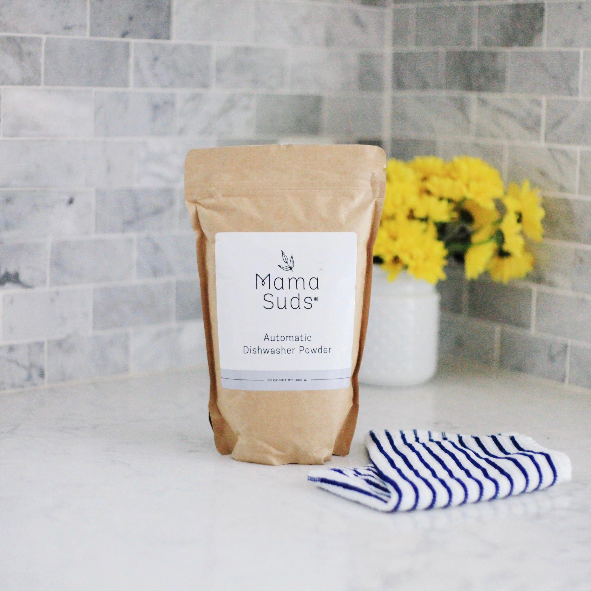 MamaSuds Automatic Dishwasher Powder | 30 oz | Up to 90 Loads | Non-Toxic | Biodegradable | Vegan