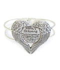 RELIGIOUS INSPIRATION MESSAGE ANGEL WING BANGLE BRACELET - MOM'S