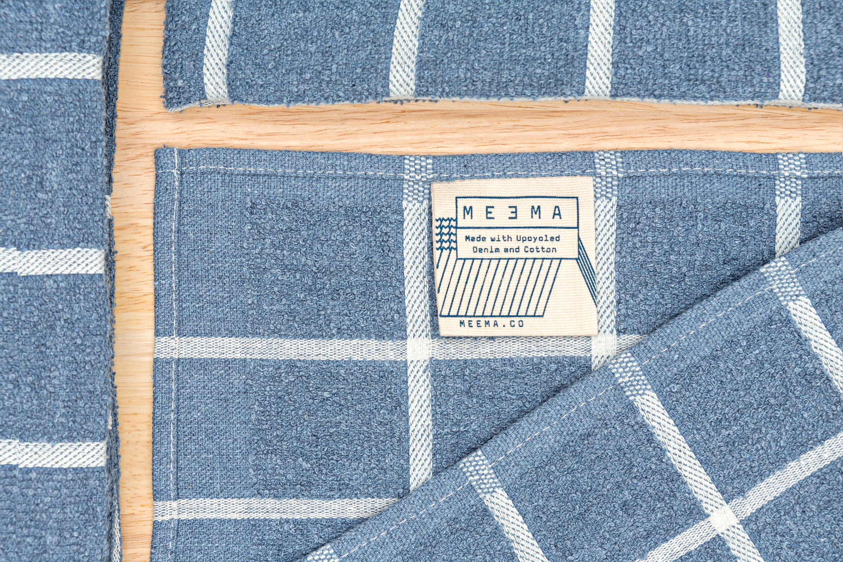 Upcycled Denim Kitchen Towels - Super Absorbent Terry Cloth | Set of 4
