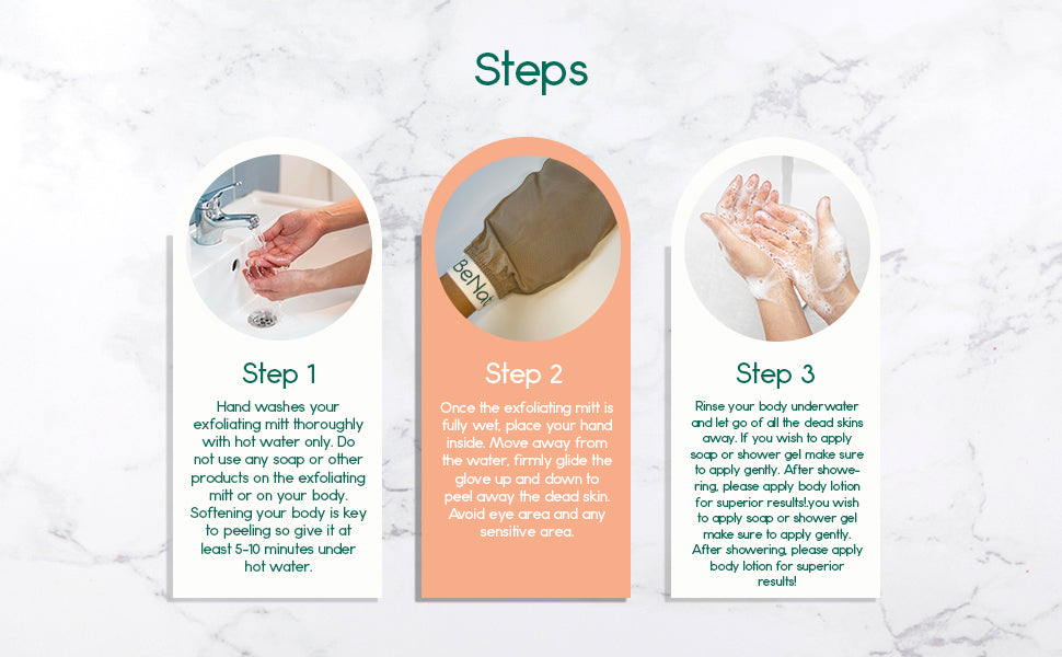 Silk Exfoliating Bath Gloves | 100% Mulberry Silk | Deep Cleansing | Raw Silk & Soft Silk | BeNat