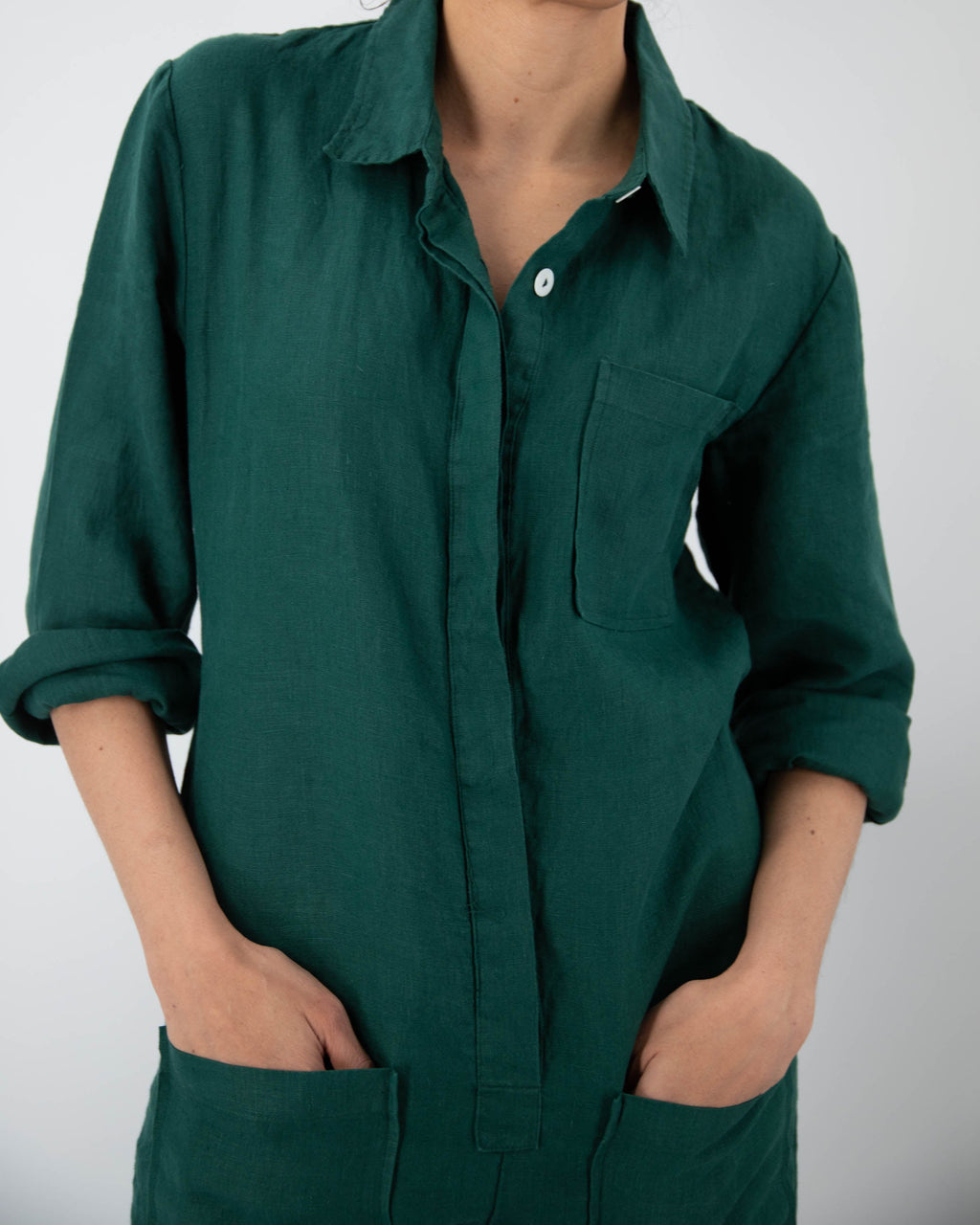 Isabelle 100% French Linen Jumpsuit | 5 Pockets | Roll-Up Sleeves | 11 Colors | XS-L | SUNDAY MORNING