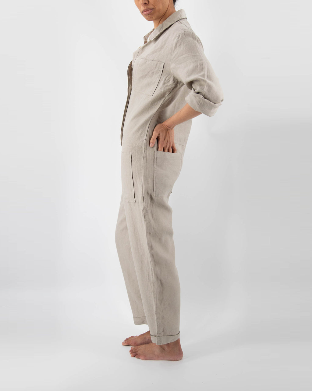Isabelle 100% French Linen Jumpsuit | 5 Pockets | Roll-Up Sleeves | 11 Colors | XS-L | SUNDAY MORNING