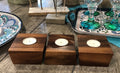 Acacia Wood Tealight Candle Holders | Set of 3 | Organic Design | Handcrafted | Kalmar Home