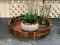 Aalborg, Denmark Acacia Wood Round Serving Tray | 13" | Distinctive Grain | Handcrafted | Kalmar Home