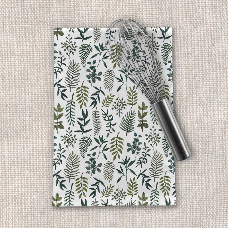 Fern Watercolor Tea Towel | Cotton Twill | Lauren Ullrich Art