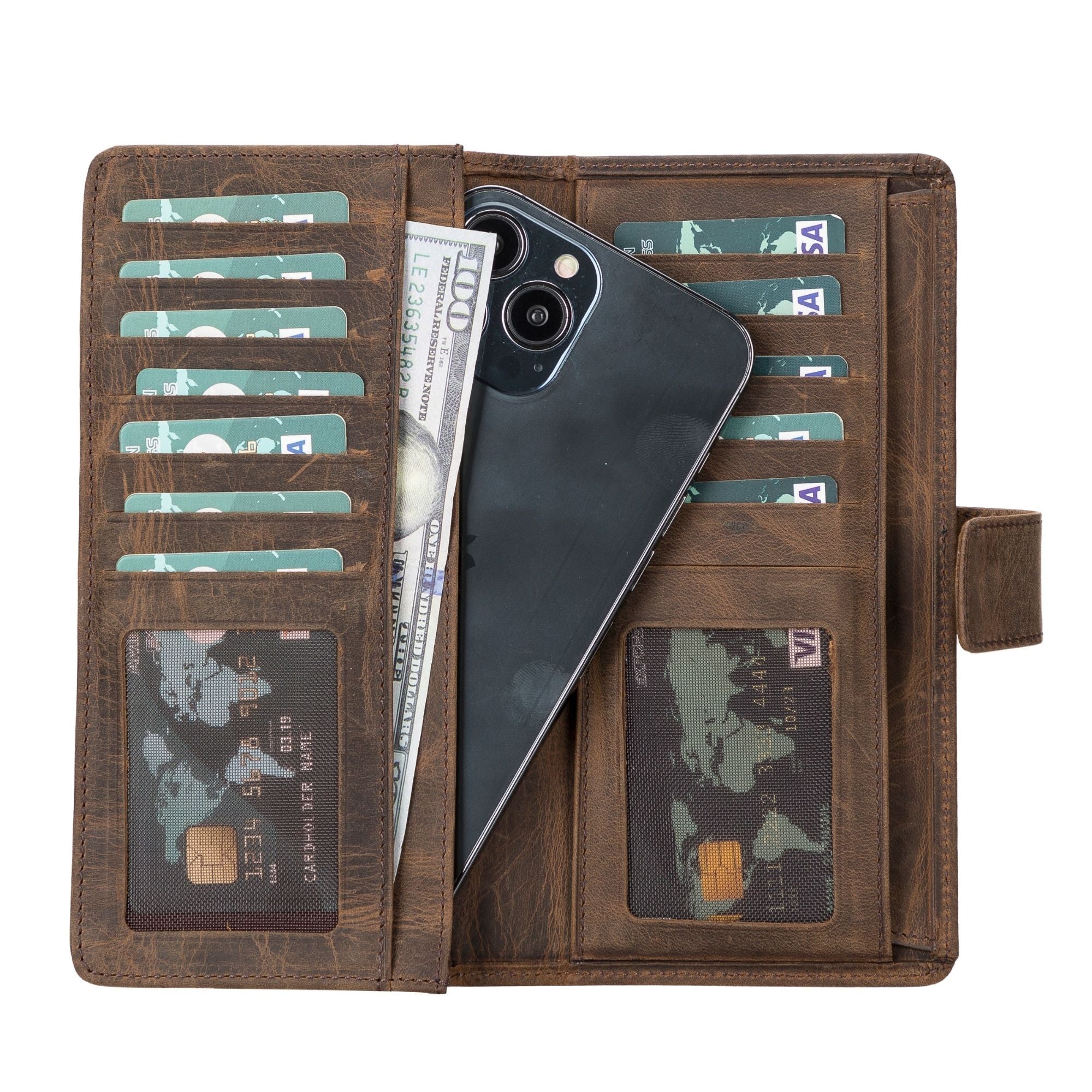Leather Phone Wallet & Card Holder for Women