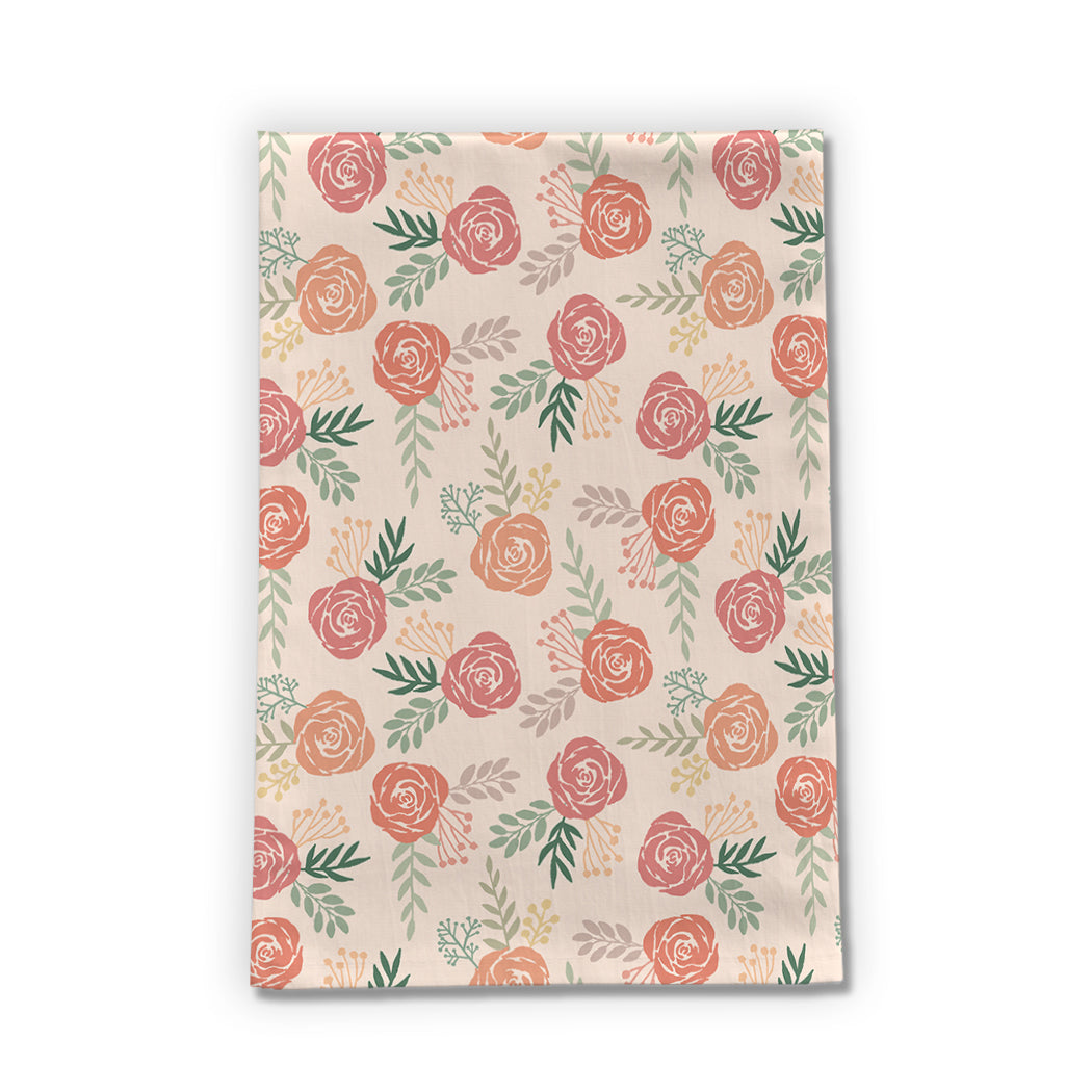 Warm Floral Tea Towel | Cotton Twill | 18" x 30" | Machine Washable | Lauren Ullrich Art