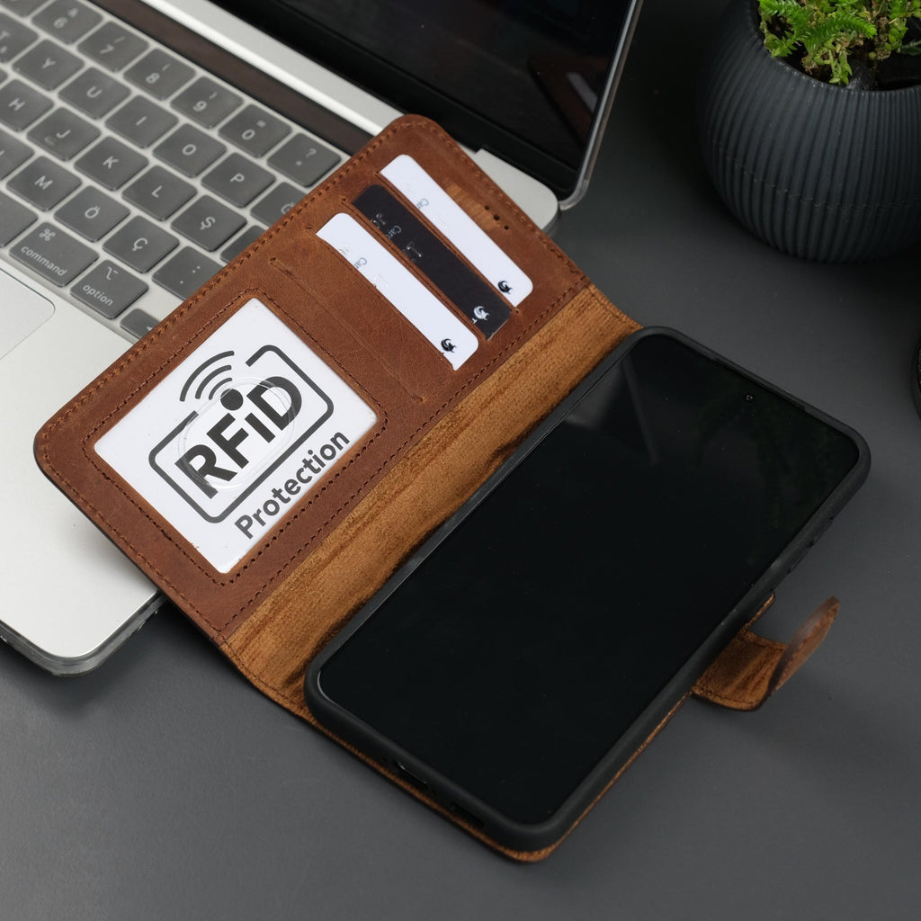 Full-Grain Leather Wallet Case – Samsung Galaxy S25 Plus